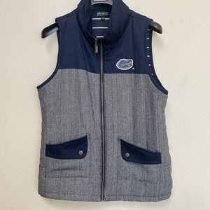 UF Florida Gators Top Gameday Couture Vest Size Large Gator Mom Zip Up Jacket